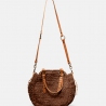 Sac en Raphia à Bandoulière Marron Havane 24x10 cm Sam - Sans Arcidet