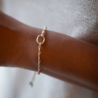 Bracelet anneau forçat sur fil tressé sable - Calendé x OÜA