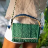 Petit sac en raphia vert british Lotus - Sans Arcidet