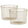 Le grand panier en fil de fer doré rond - Madam Stoltz
