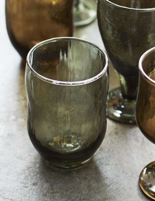 verre martelé vert foncé 7x11 cm 