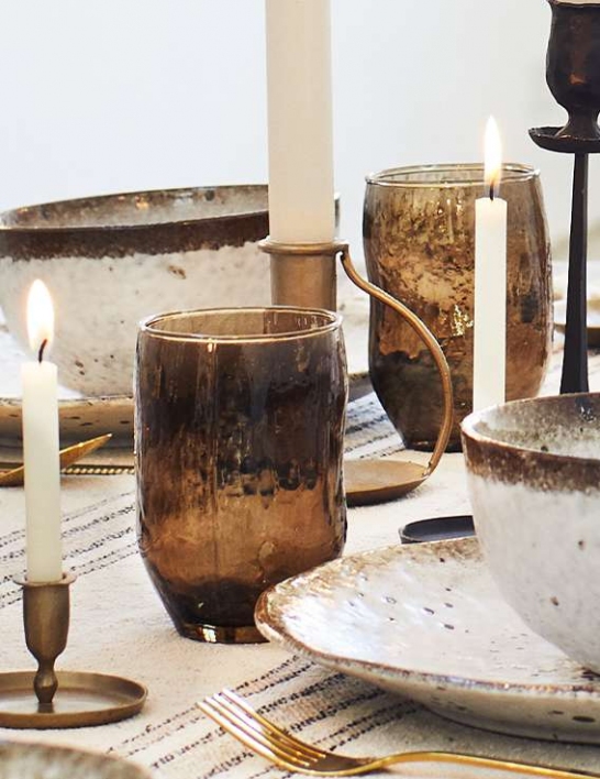 verre à eau martelé brun foncé 7x11 cm Madam Stoltz