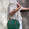 Sac en Raphia vert et cuir 24x10 cm Sam - Sans Arcidet