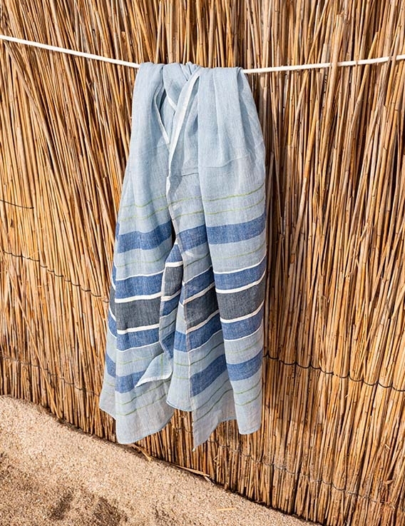 L'étole Fanos bleu en coton 70x200 cm - Dana Esteline