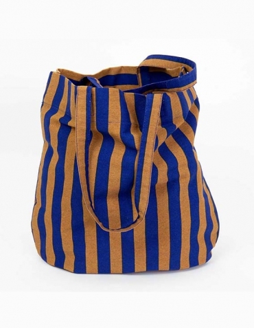 Petit sac en coton Randa Moutarde et bleu 35x40 cm - Afroart