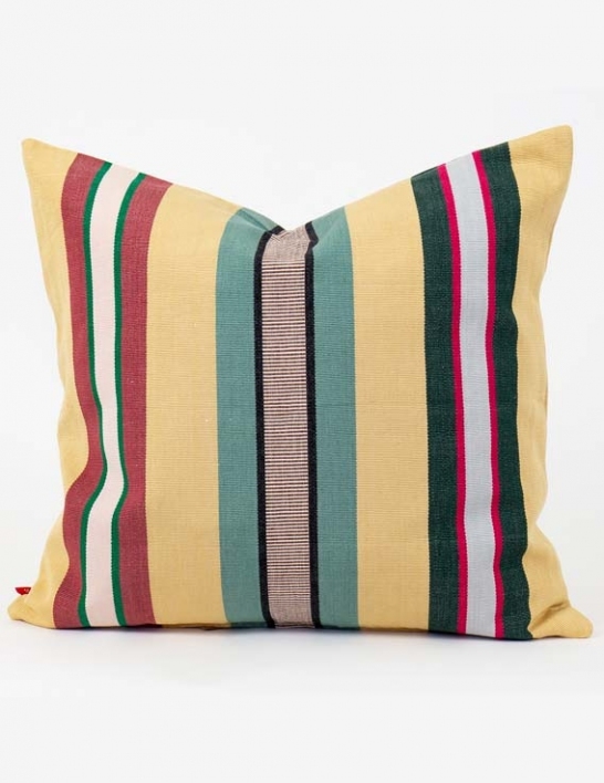 Housse de coussin rayée Evita 50x50 cm Guatemala - Afroart