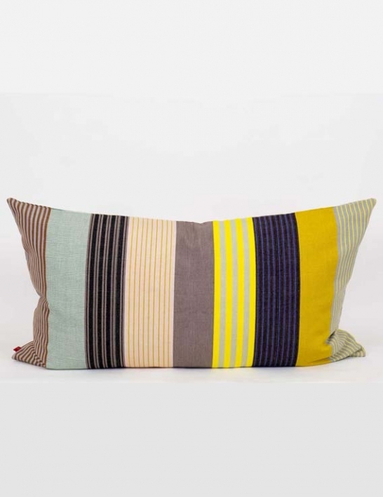 Housse de coussin rayée Brenda 50x90 cm Guatemala - Afroart