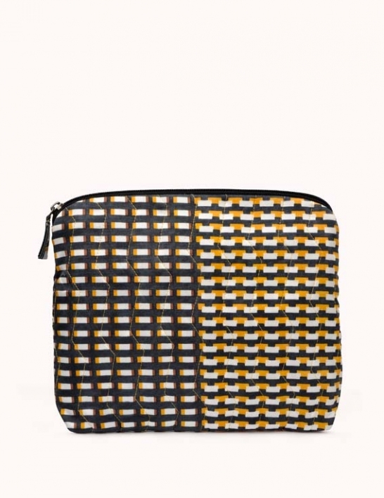 La pochette SHIMLA à motifs bleu et ocre 2350 A - ÉPICE Paris