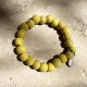 Bracelet jaune banane en perles d’argile d'Haïti émaillée unisexe - Simbi