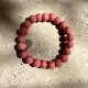 Bracelet rose corail en perles d’argile d'Haïti émaillée unisexe - Simbi