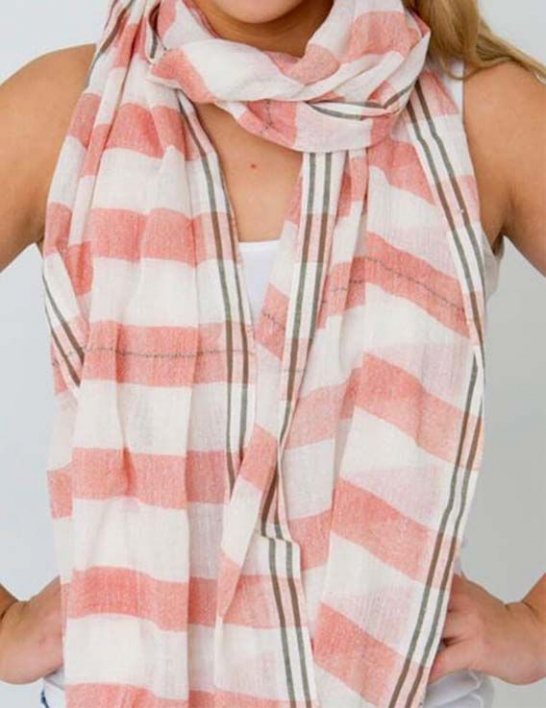 L'étole Hanna rose en coton 60x200 cm - Dana Esteline