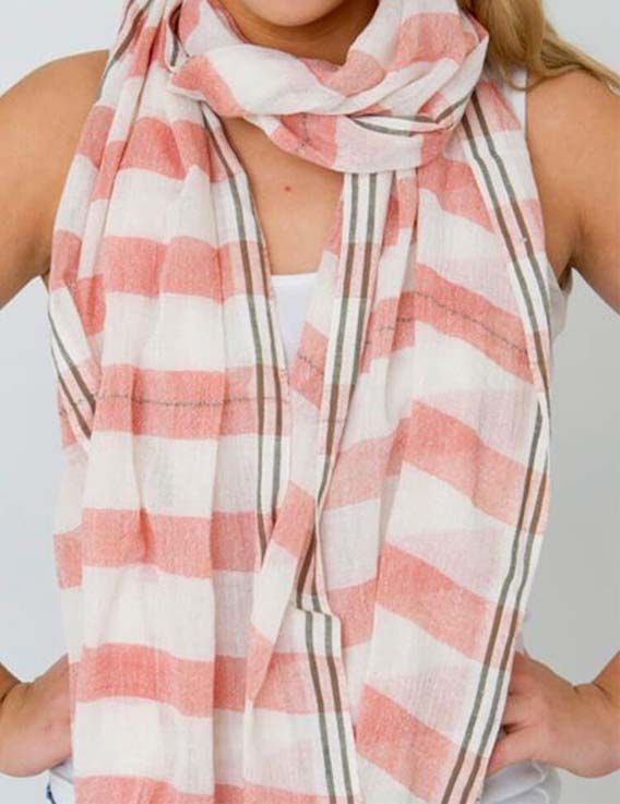 L'étole Hanna rose en coton 60x200 cm - Dana Esteline