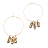 Boucles d'oreille Créoles Or fin 24K & Corne Pata Pata - La Divini