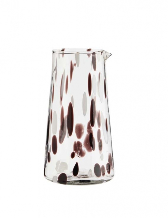 Carafe en verre tacheté marron et blanc 90 cl - Madam Stoltz