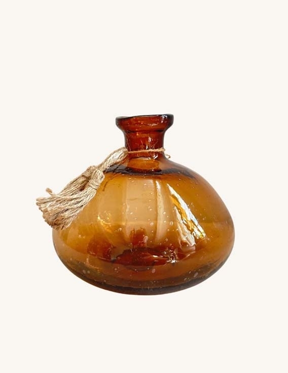 vase en verre brun organique 20x27 cm