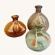 vase en verre brun organique 20x27 cm
