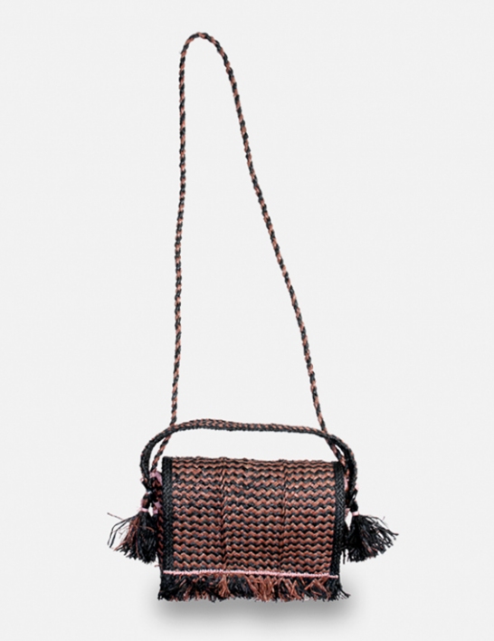 Petit Sac en Raphia de Madagascar - Havane - Lotus Small - Sans Arcidet © Christine Picard