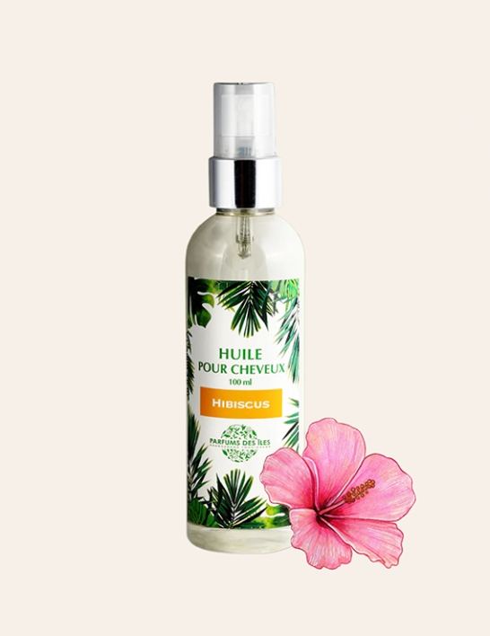 Huile végétale d'hibiscus pour cheveux 100 ml - Parfums Des Îles