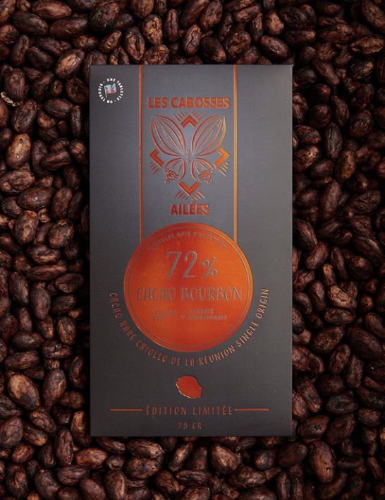 Chocolat Cacao Bourbon 72% Édition Limité 75 g | Les Cabosses Ailées