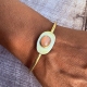 Jonc Oraya en laiton & calcite orange | Pince Oreilles