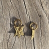 Boucles d’oreilles pendantes Astre – Laiton brûlé | Pince Oreilles