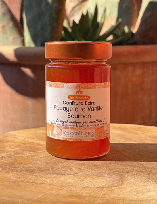 Confiture Papaye & Vanille Bourbon 230 g La Réunion - Les Girafons