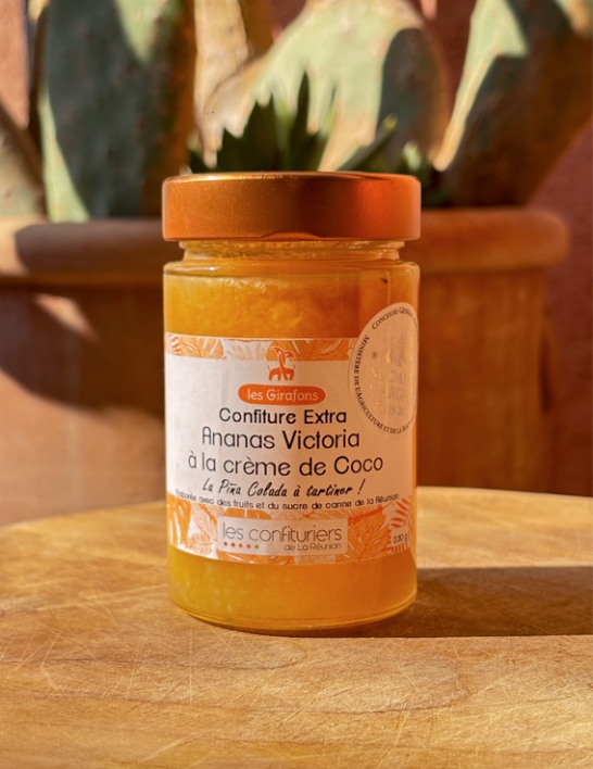 Confiture Ananas Victoria & Crème de Coco 230 g La Réunion - Les Girafons