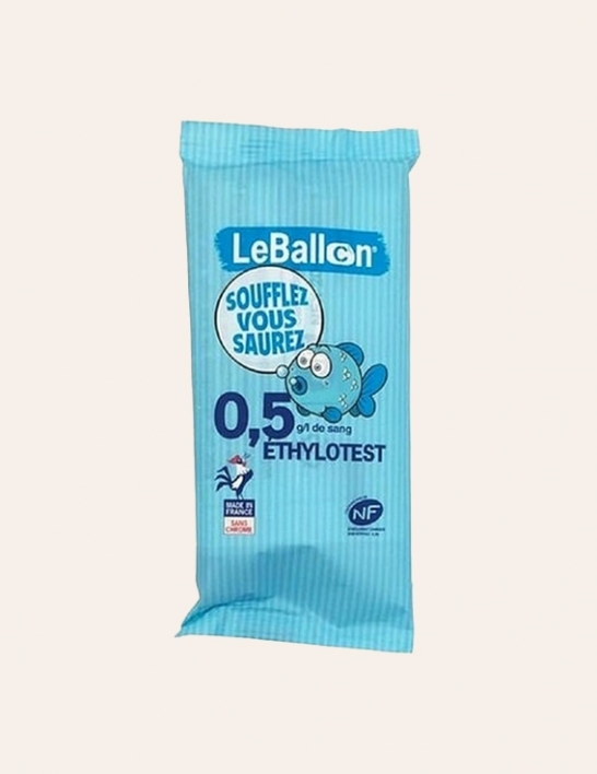 Éthylotest jetable Norme NF X 20702 - Taux 0,5 g - Le Ballon