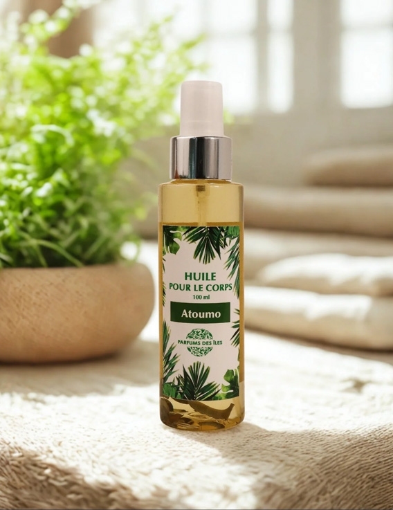Flacon d'Huile de soin à l'atoumo Parfums des Îles 100 ml