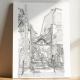 Passage des Marches - Dessin à l'Encre - 30 x 42 cm - Éd. 5/50 - Guadeloupe