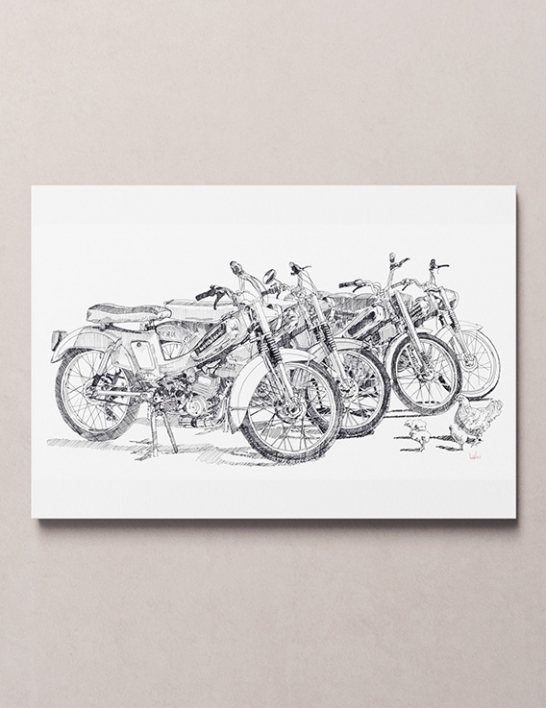 4 Grenas – Dessin à l'Encre 32 x 24 cm par Awoz