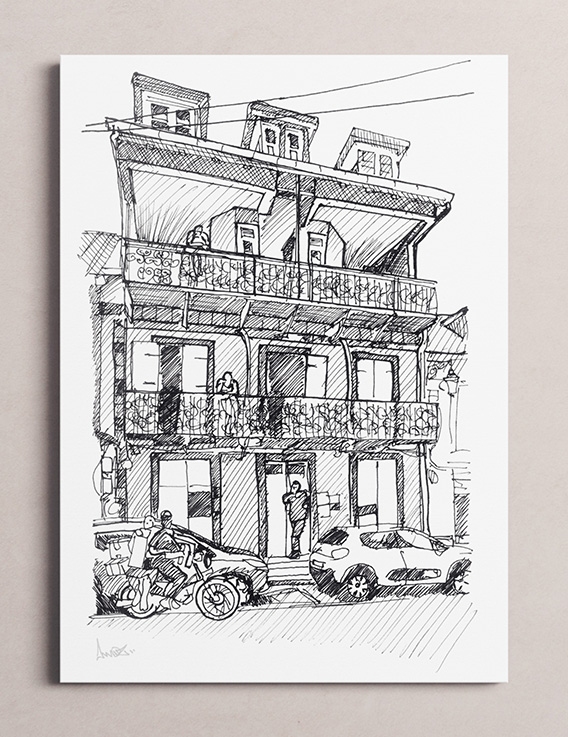 Kaz An Nou 2 – Dessin à l'Encre - 24 x 32 cm - Reproduction Numérotée - Awoz - Guadeloupe