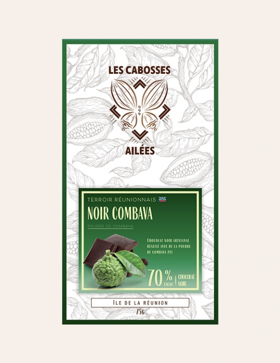 Tablette de Chocolat Noir Combava - 70% - La Réunion - 75 g - Les Cabosses Ailées