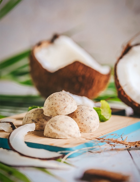 Dômes Ti Oursin Lauzea – Chocolat blanc, Coco Grillé & Citron Vert - 100g - Martinique