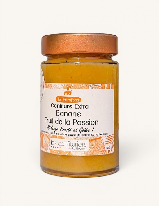 Confiture Banane & Fruit de la passion Les Girafons – Extra de La Réunion | 230 g