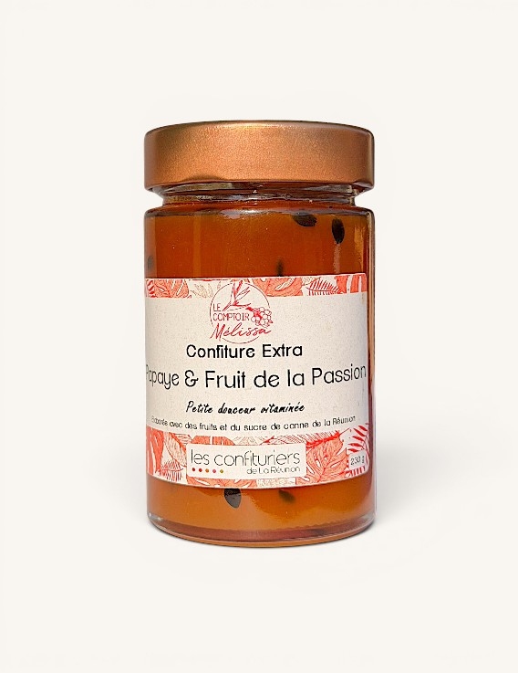 Confiture Papaye & Fruit de la passion Le Comptoir de Mélissa – Extra de La Réunion | 230 g