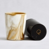 Tumbler en corne blanche / noire