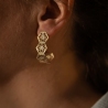 Boucles d'oreilles Créoles Or Mat 24K Broderie - La Divini