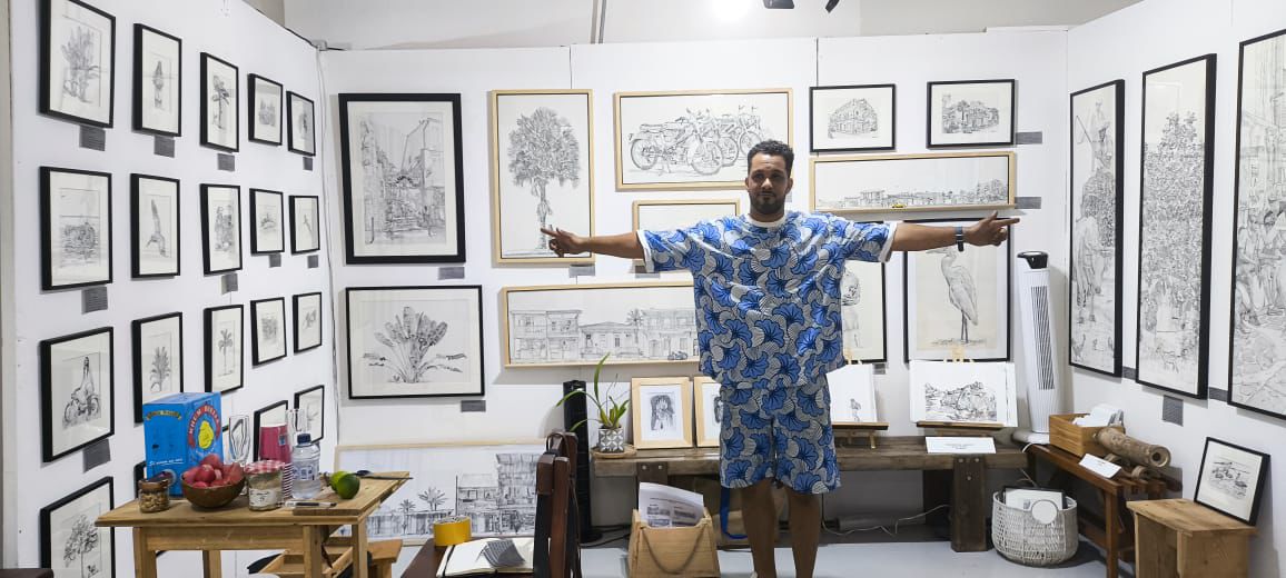 Artiste Awoz et ses dessins en Guadeloupe