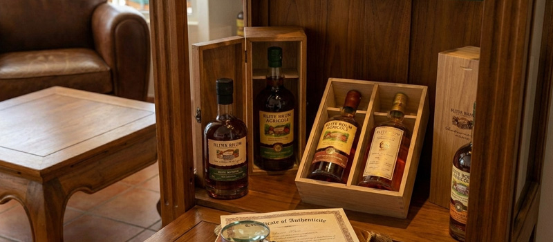 rhums de collections présentés en coffrets et certificats